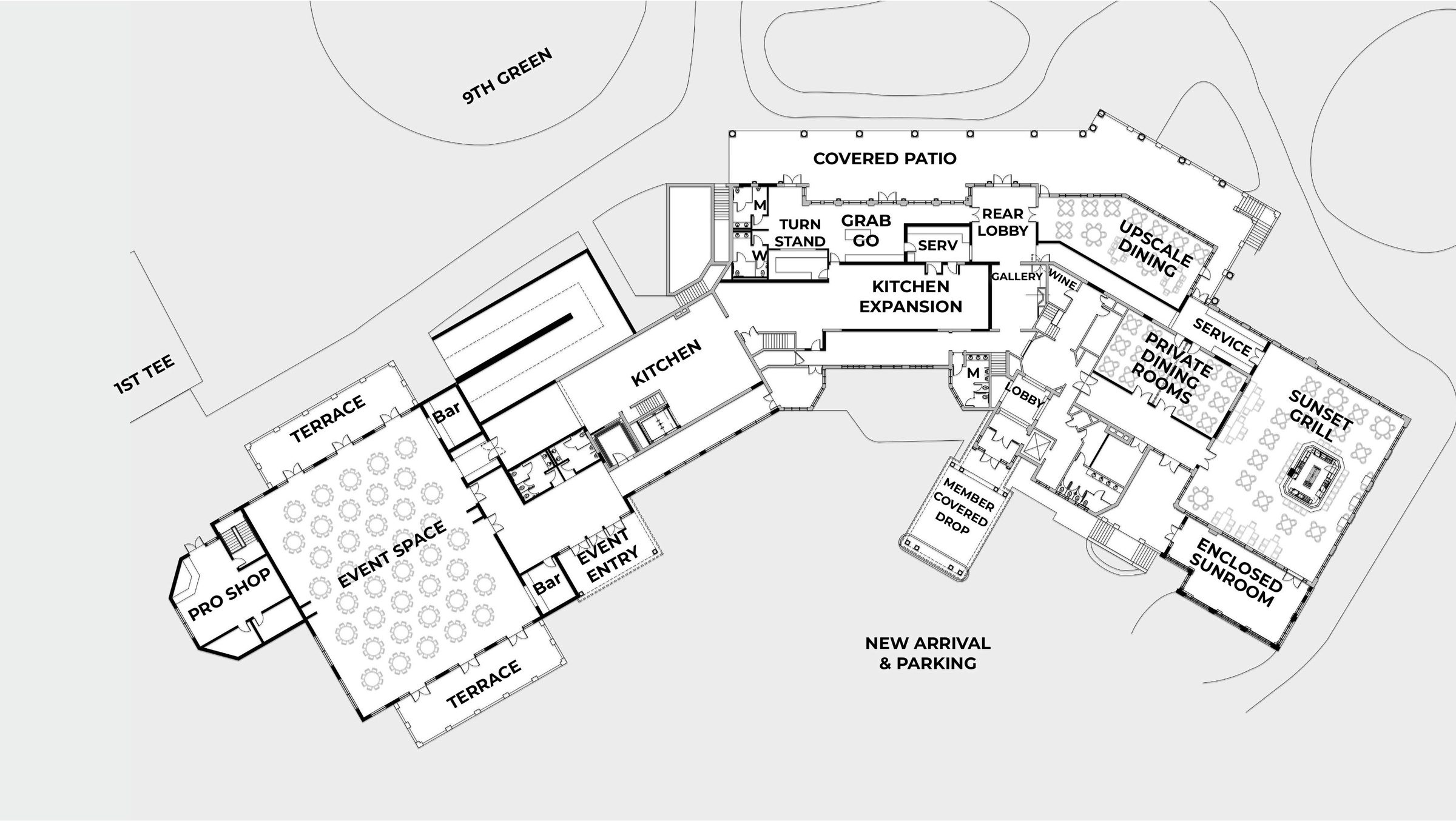 Master plan clubhouse main level floor plan