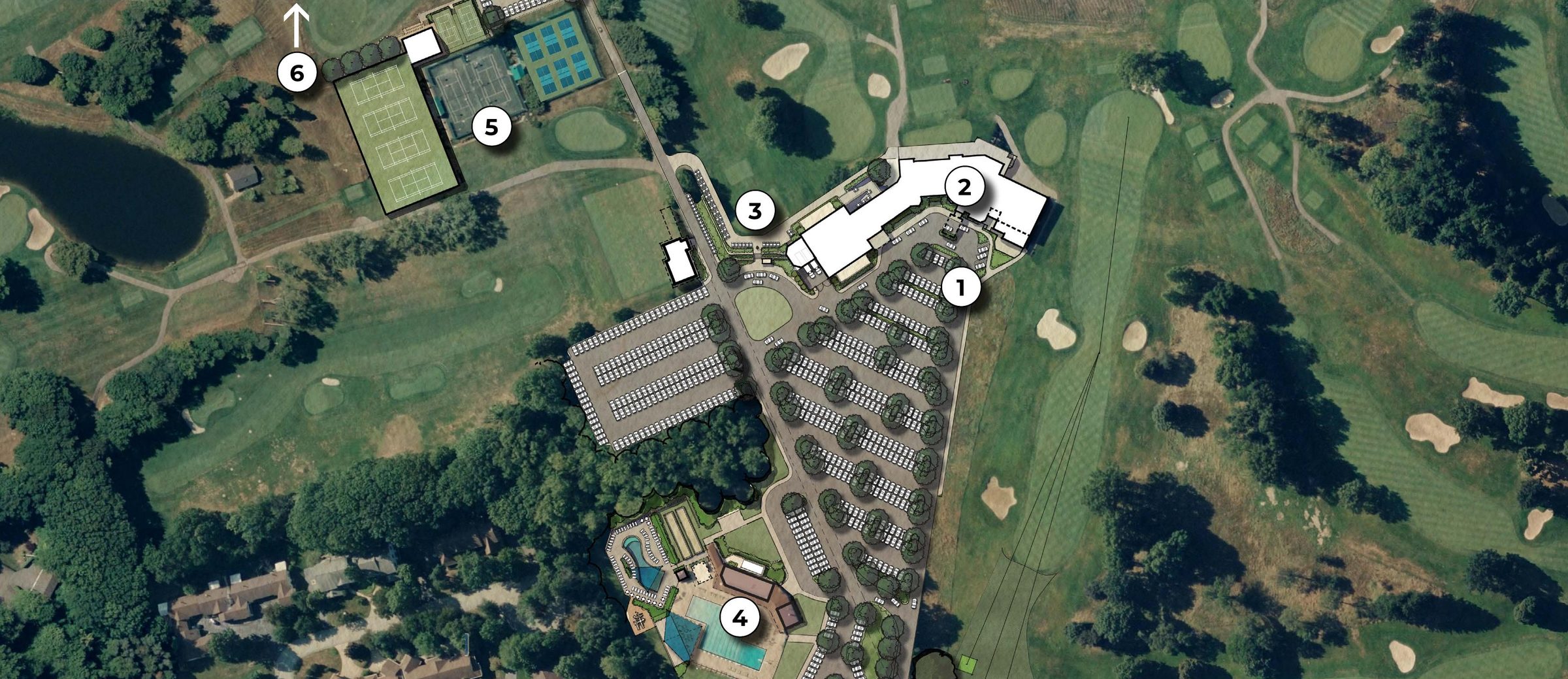 Overall facilities site plan with numbered areas