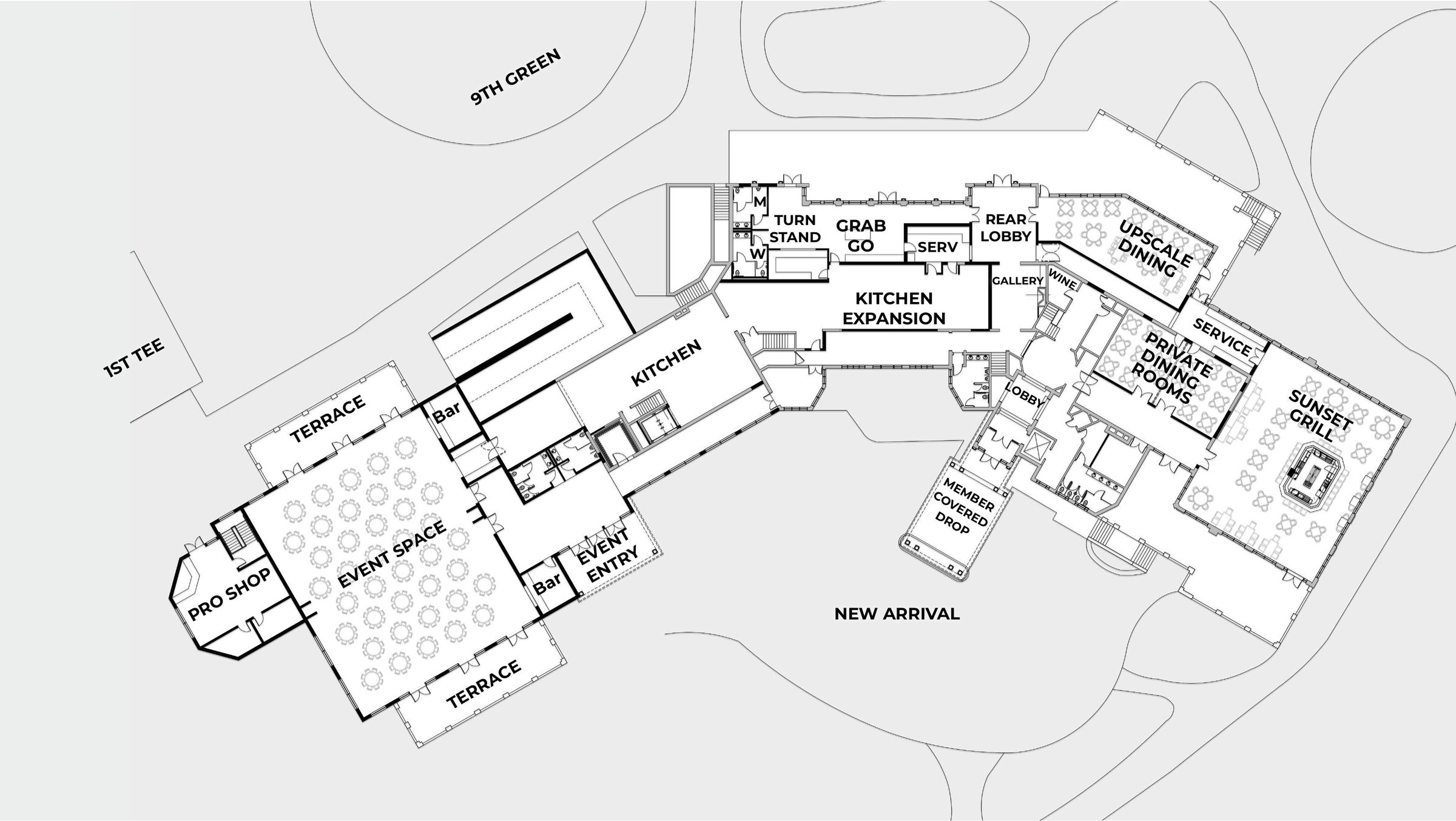 Phase 1 clubhouse main level floor plan