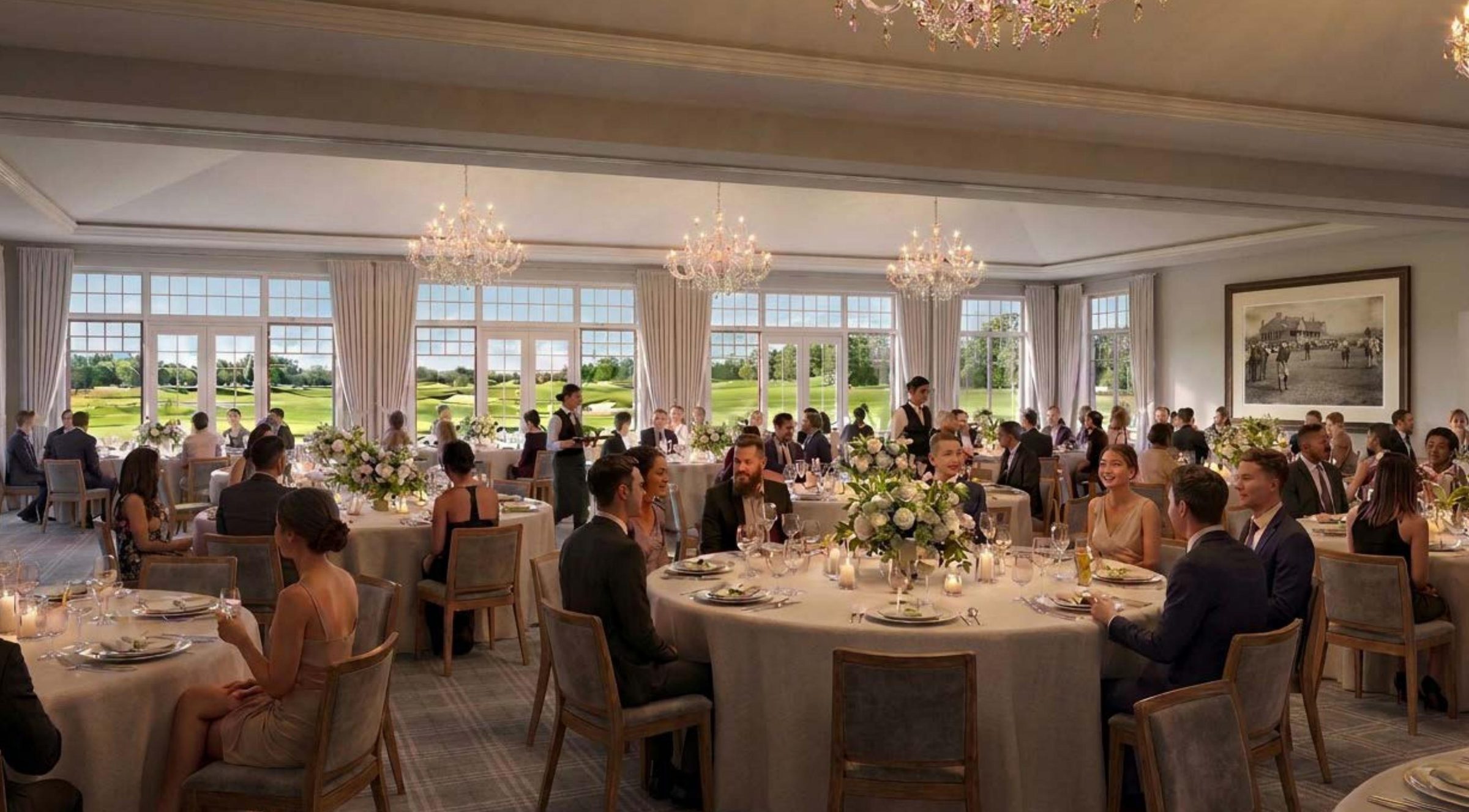Concept image of the Event Space set for a formal dinner